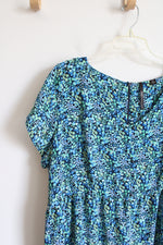 Skye's The Limit Blue Green Floral Tiered Dress | 1X