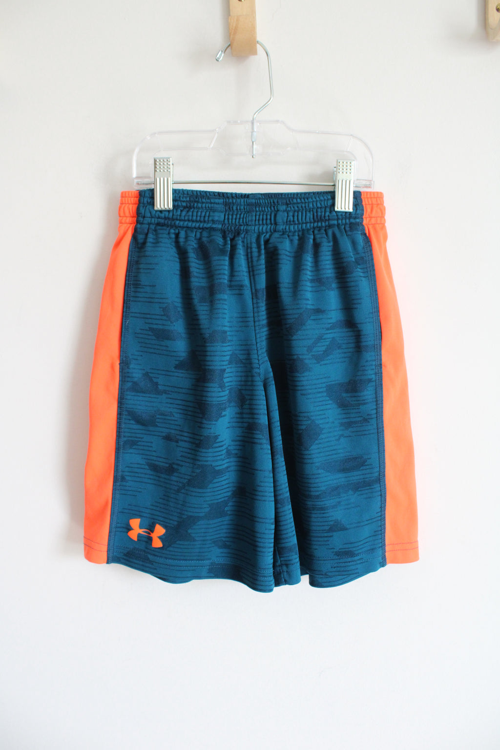 Under Armour Blue & Orange Athletic Shorts | Youth S (8)