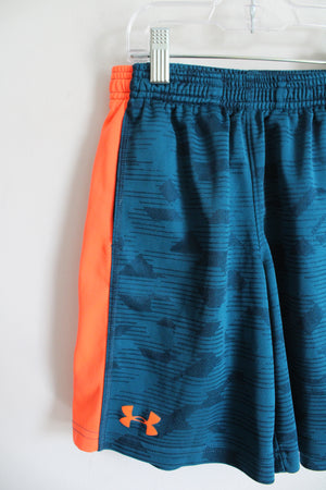 Under Armour Blue & Orange Athletic Shorts | Youth S (8)