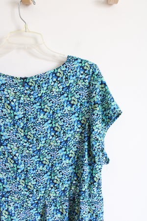Skye's The Limit Blue Green Floral Tiered Dress | 1X
