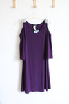 NEW MSK Luxe Plum Sequined Strap Cold Shoulder Dress | 16