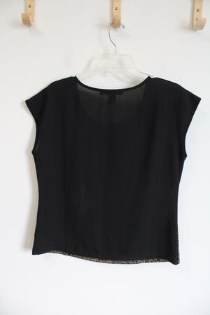 Forever 21 Black & Gold Metallic Top | S