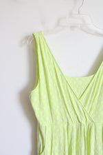 Fresh Produce Lime Green Patterned Knit Dress | XL