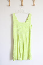 Fresh Produce Lime Green Patterned Knit Dress | XL