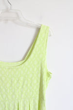 Fresh Produce Lime Green Patterned Knit Dress | XL