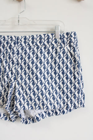 J.Crew Chino Blue White Seahorse Print Shorts | 12