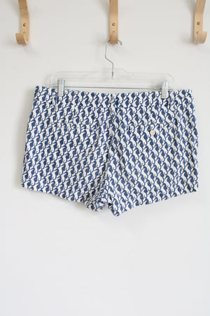 J.Crew Chino Blue White Seahorse Print Shorts | 12