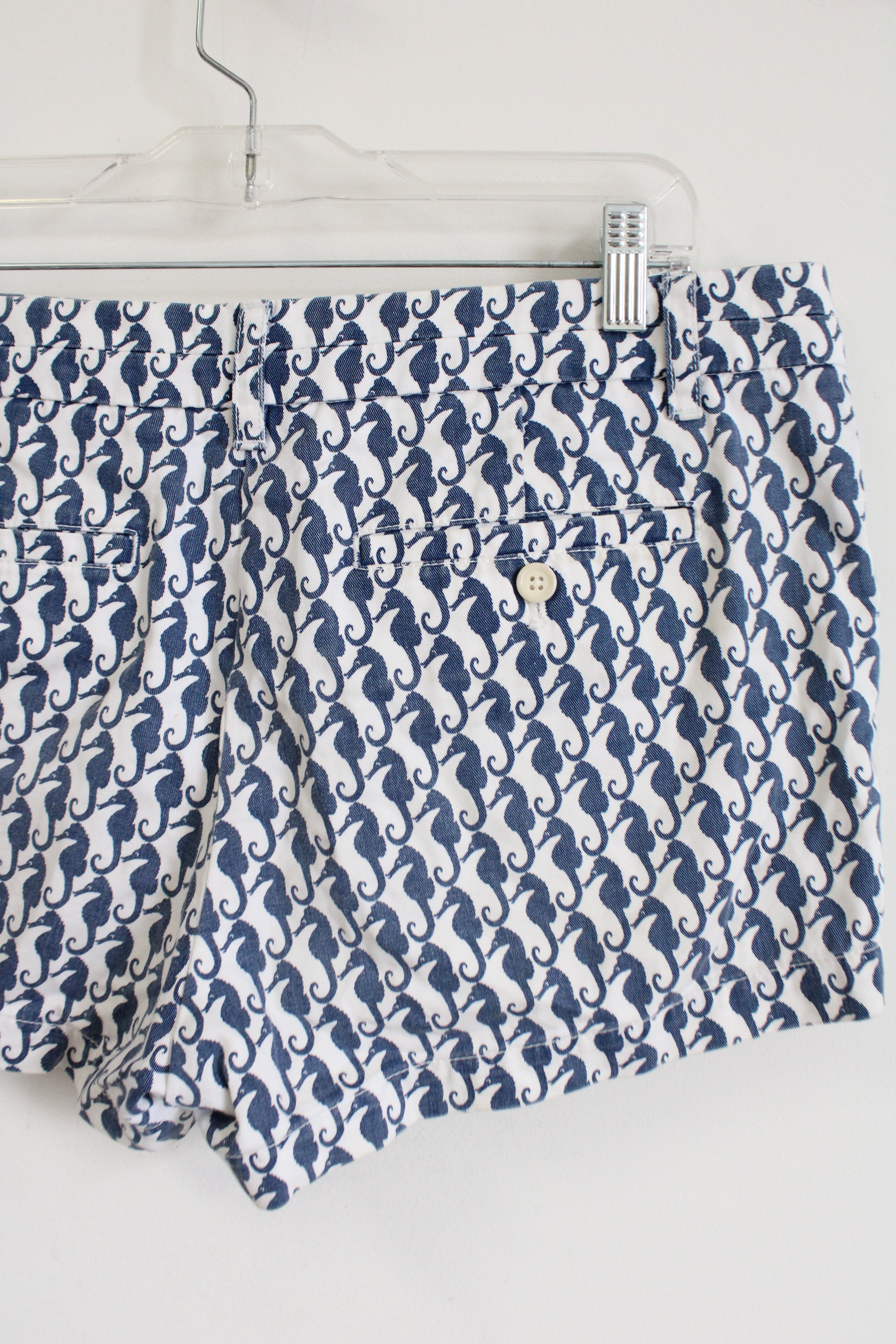 J.Crew Chino Blue White Seahorse Print Shorts | 12