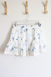 NEW Aeropostale White & Blue Floral Eyelet Mini Skirt | S