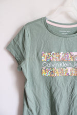 NEW Calvin Klein Jeans Sage Green Sequined Shirt | Youth L (12/14)