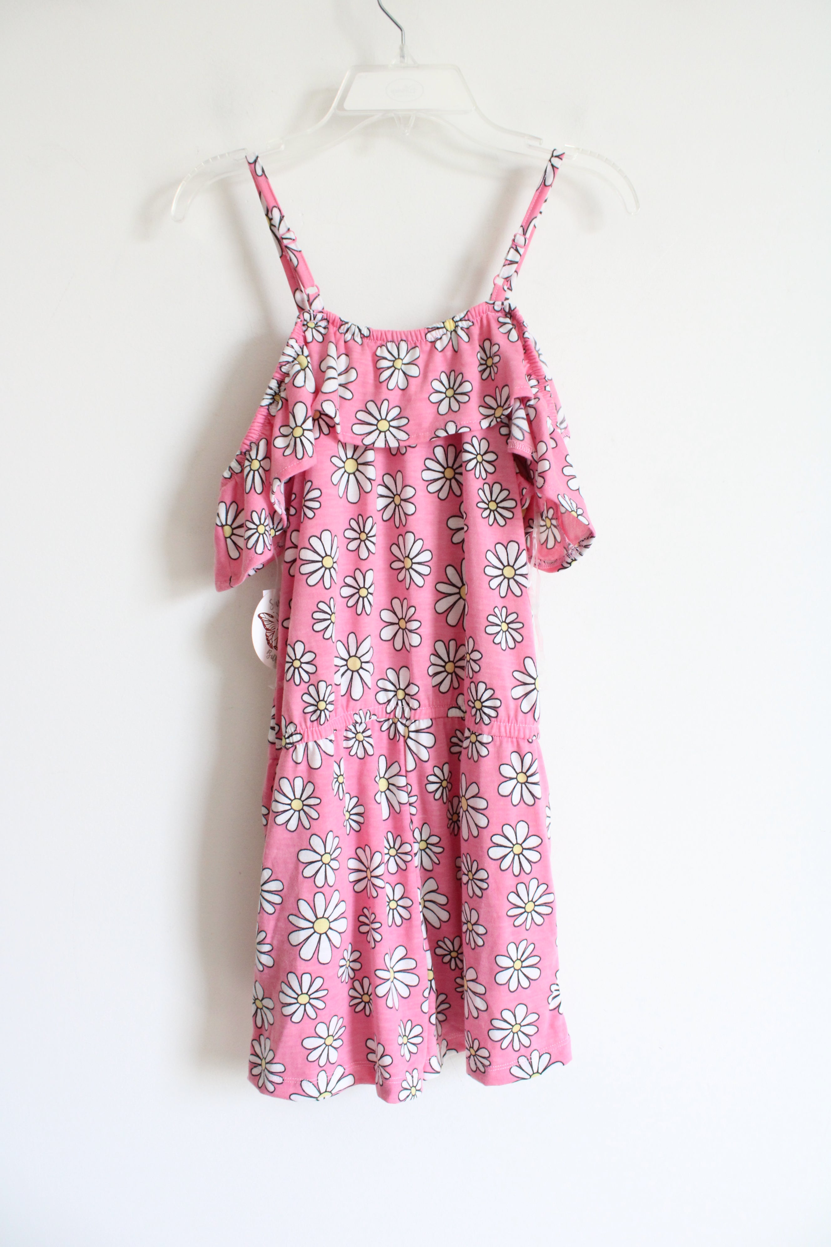 NEW Sweet Butterfly Pink White Daisy Romper | Youth L (14/16)