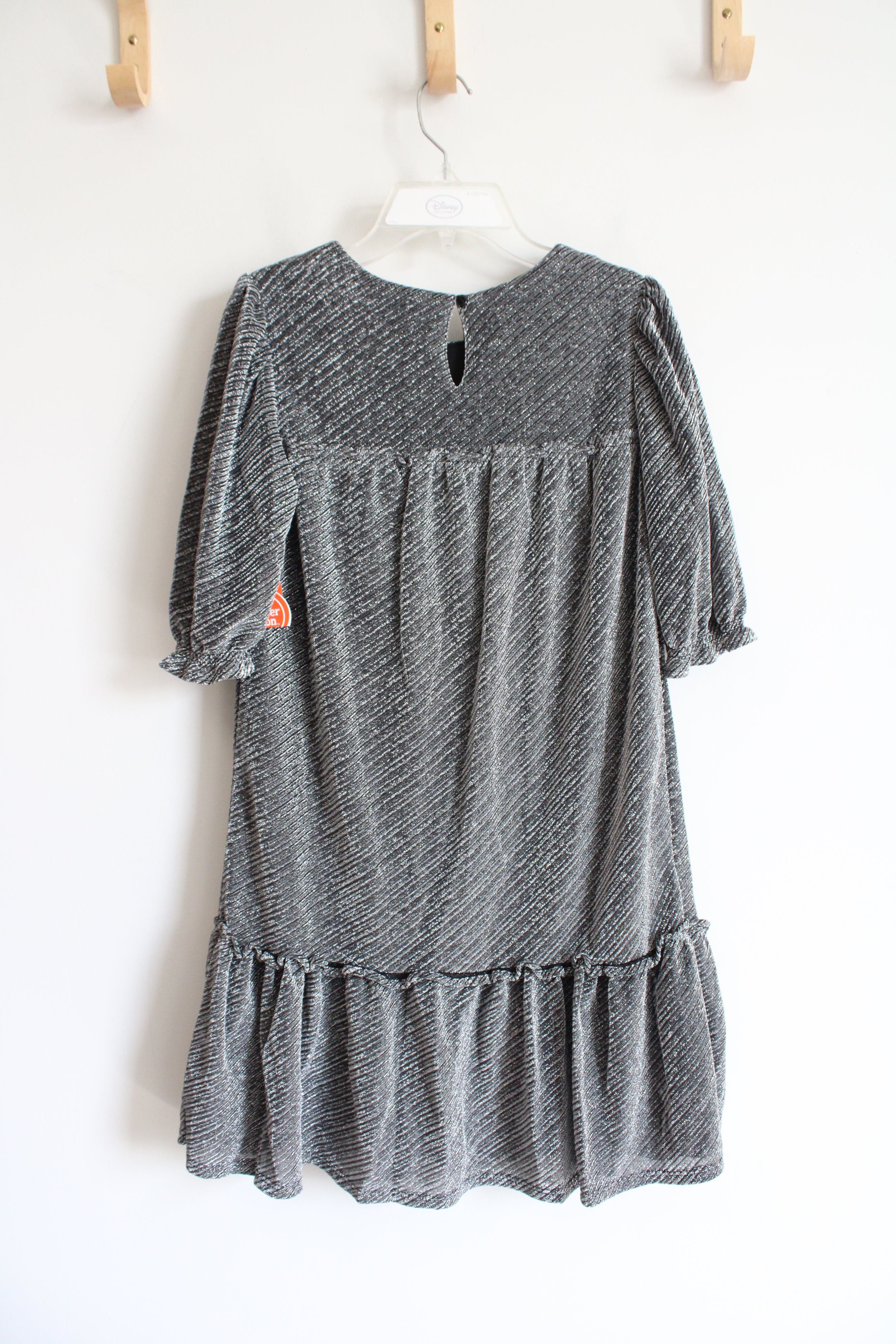 NEW Wonder Nation Silver & Black Shimmer Dress | Youth L (10/12)