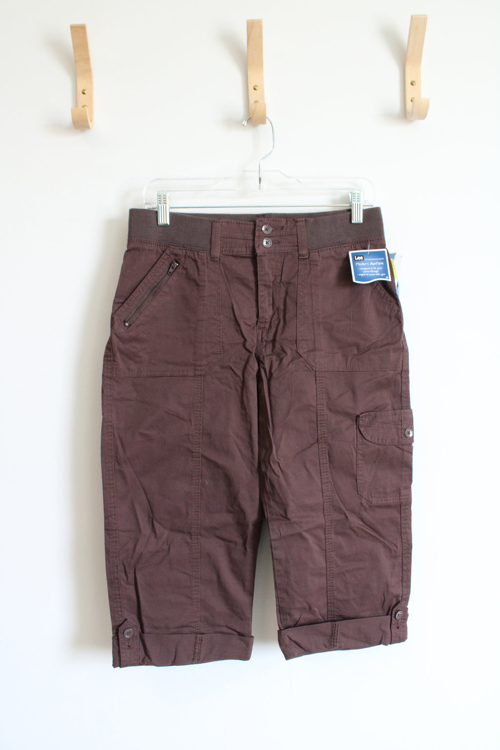 NEW Lee Modern Motion Easy Fit Brown Capri Pants | 6