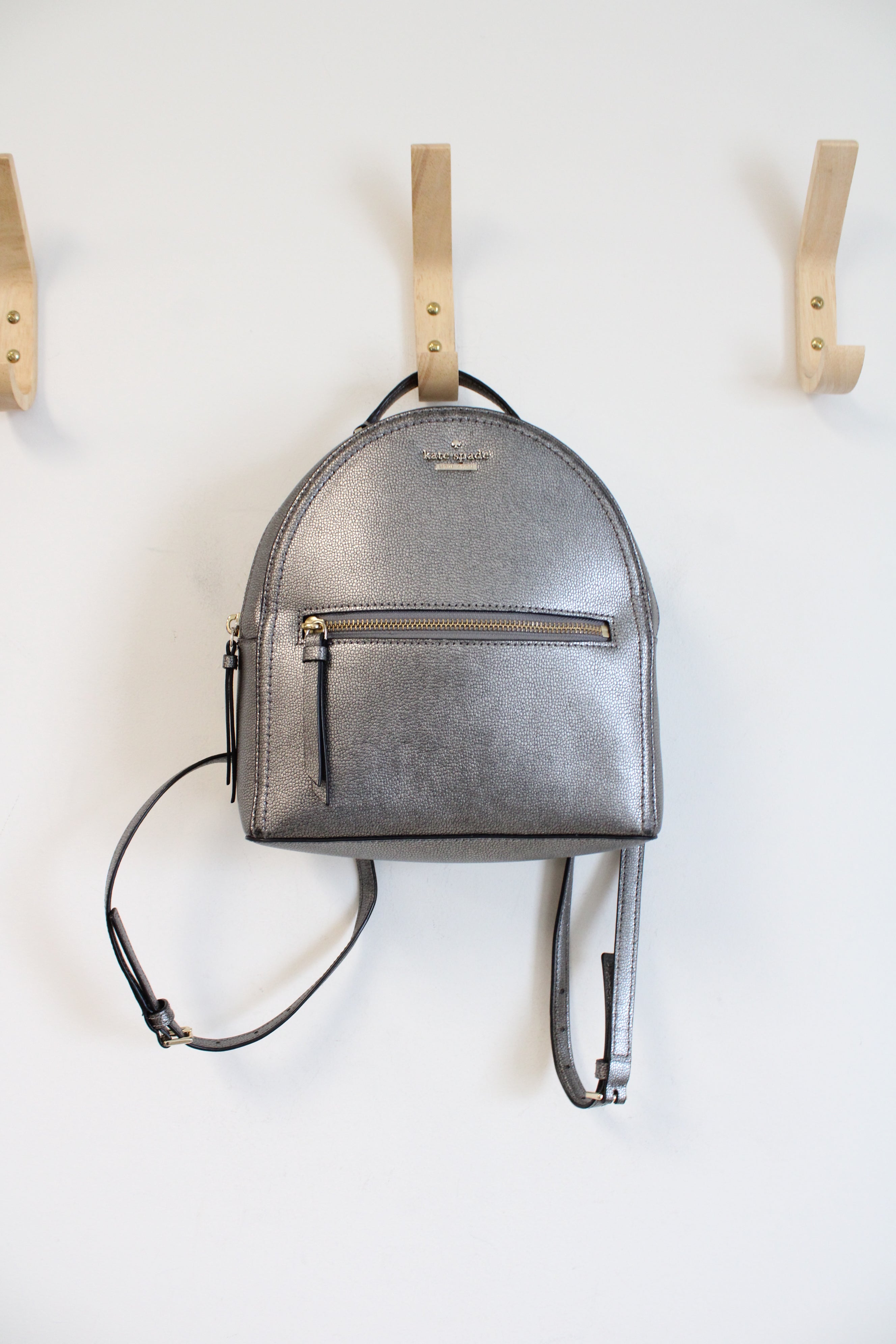 Kate Spade Sammi Pewter Gray Shimmer Backpack