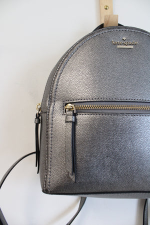 Kate Spade Sammi Pewter Gray Shimmer Backpack