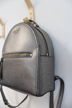 Kate Spade Sammi Pewter Gray Shimmer Backpack