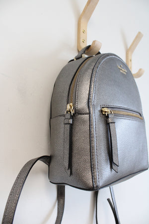 Kate Spade Sammi Pewter Gray Shimmer Backpack