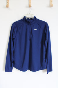 Nike Dri-Fit Blue 1/4 Zip Pullover Top | Youth XL (18/20)