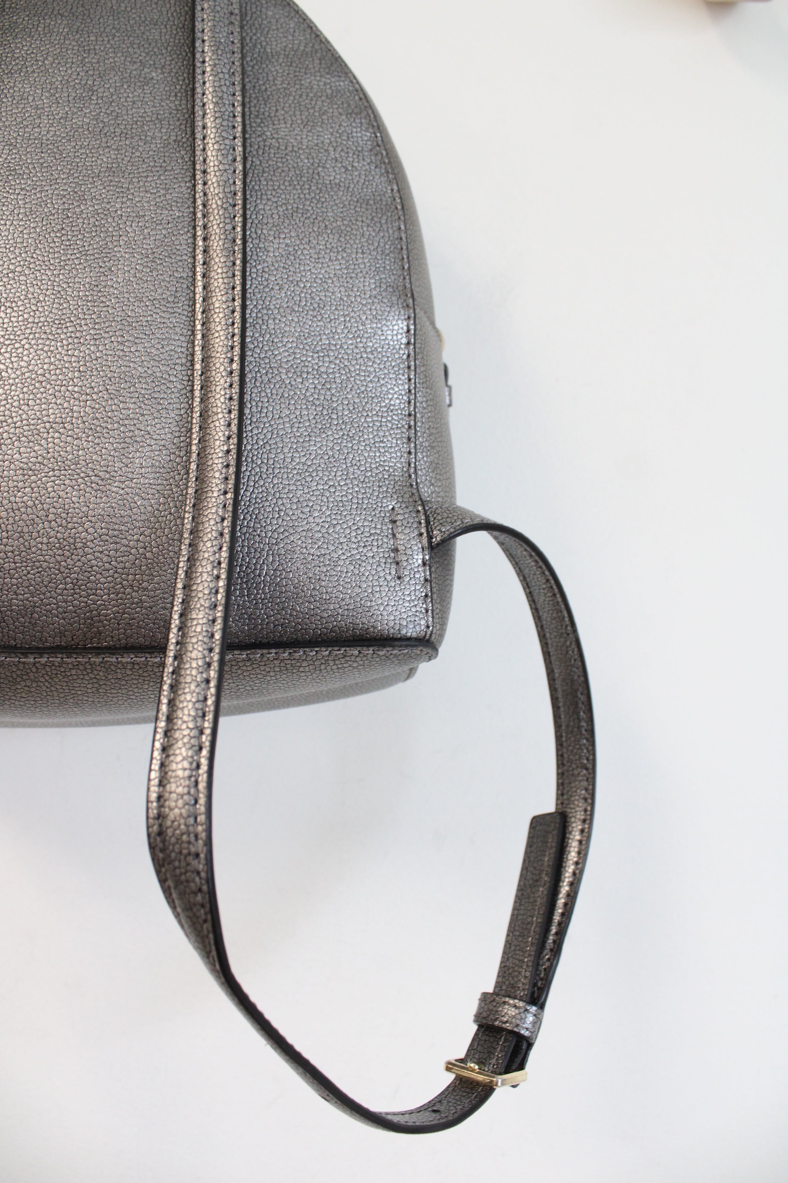 Kate Spade Sammi Pewter Gray Shimmer Backpack