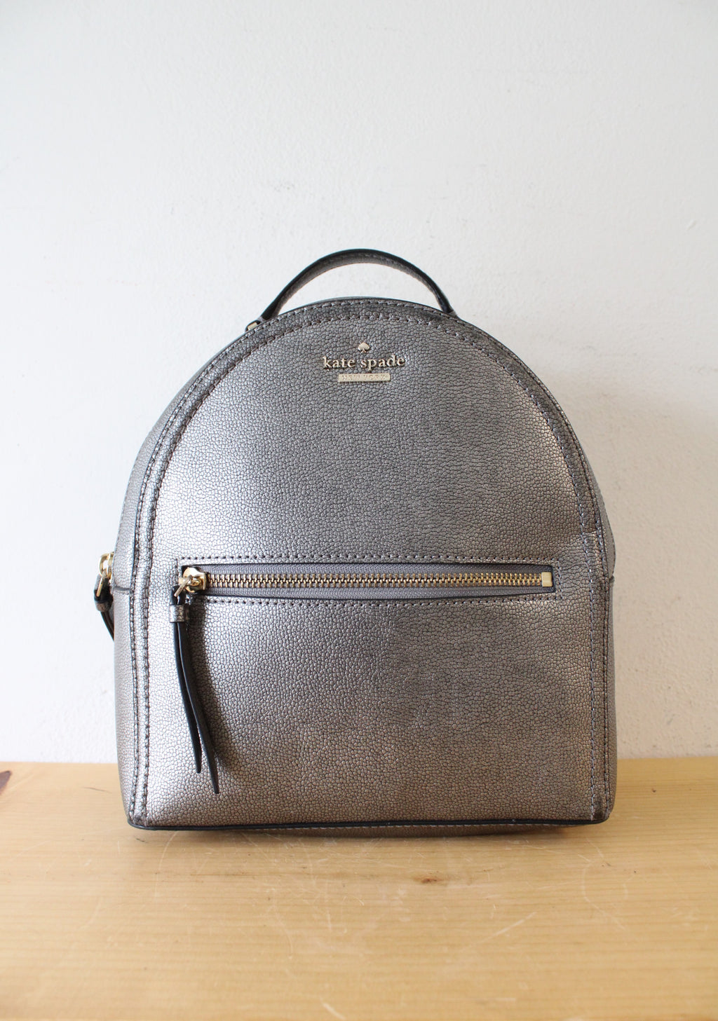 Kate Spade Sammi Pewter Gray Shimmer Backpack