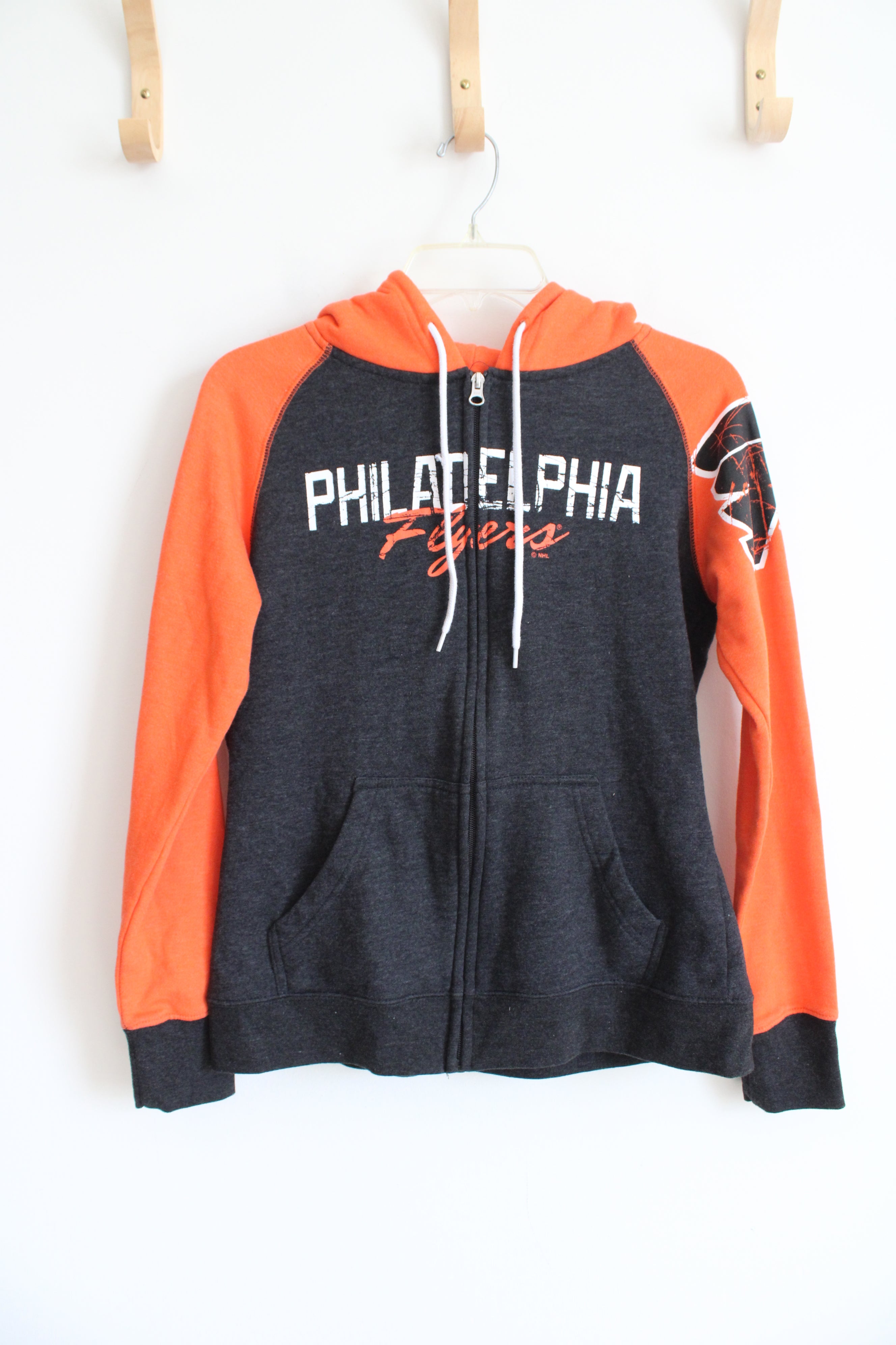 NHL Philadelphia Flyers Gray & Orange Hoodie Jacket | M