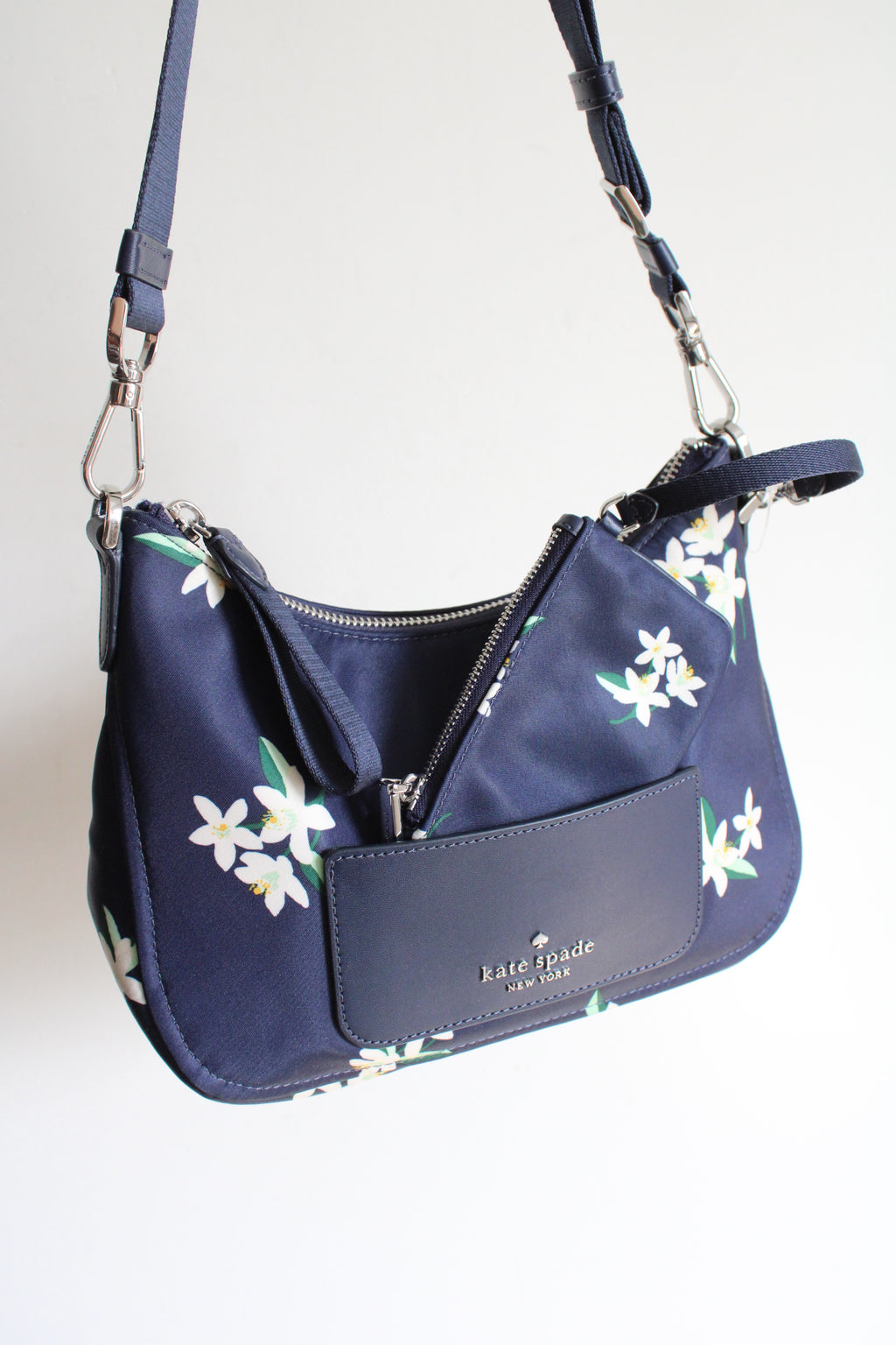 Kate Spade Chelsea Blue Floral Crossbody Purse & Mini Wallet