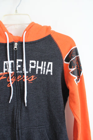 NHL Philadelphia Flyers Gray & Orange Hoodie Jacket | M