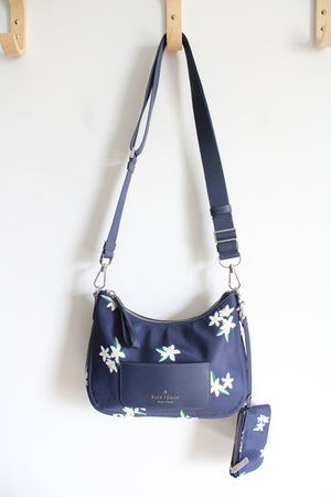 Kate Spade Chelsea Blue Floral Crossbody Purse & Mini Wallet