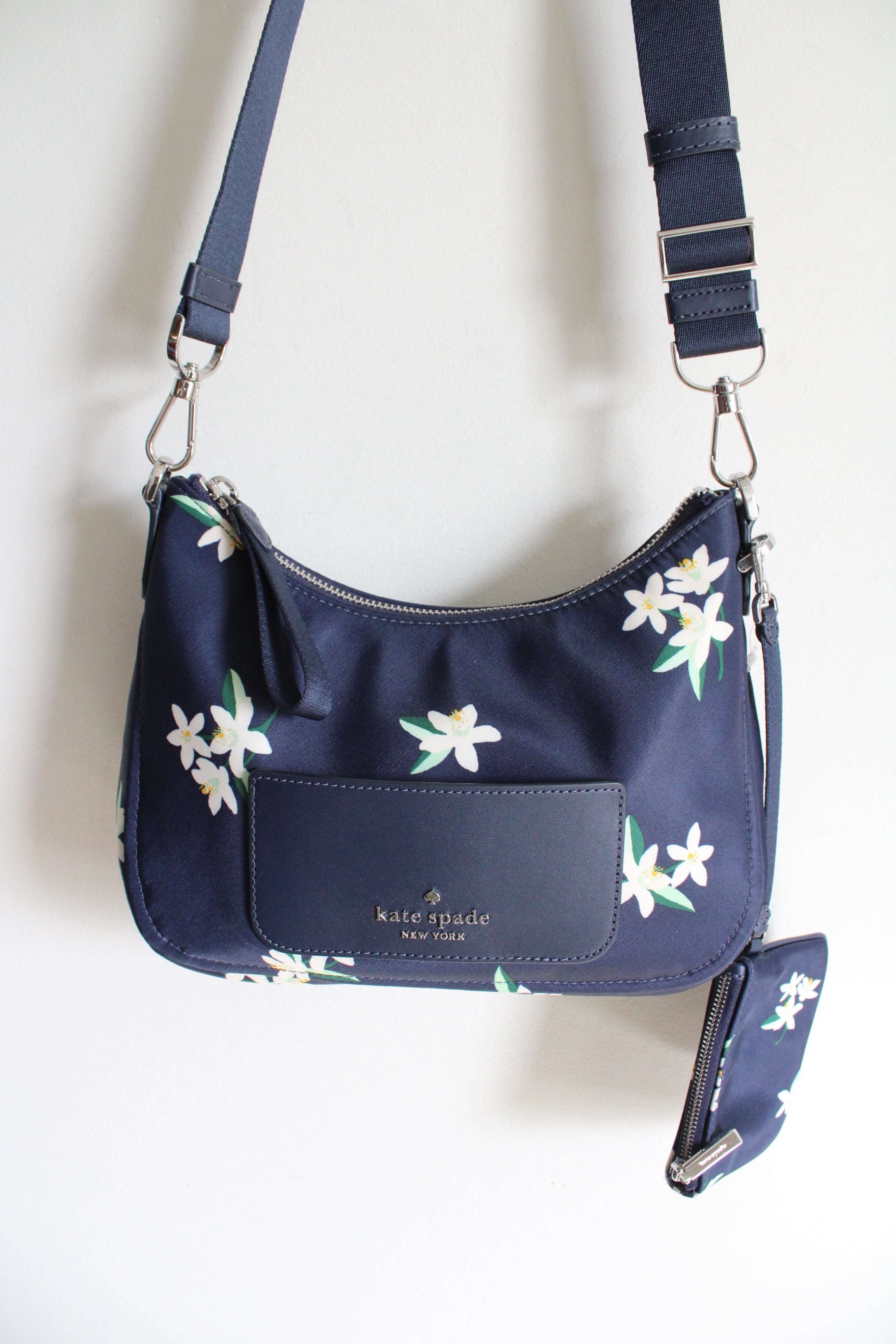 Kate Spade Chelsea Blue Floral Crossbody Purse Mini Wallet Jubilee Thrift