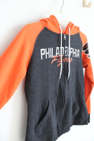 NHL Philadelphia Flyers Gray & Orange Hoodie Jacket | M