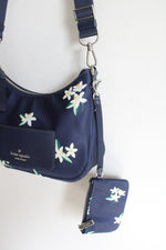 Kate Spade Chelsea Blue Floral Crossbody Purse & Mini Wallet