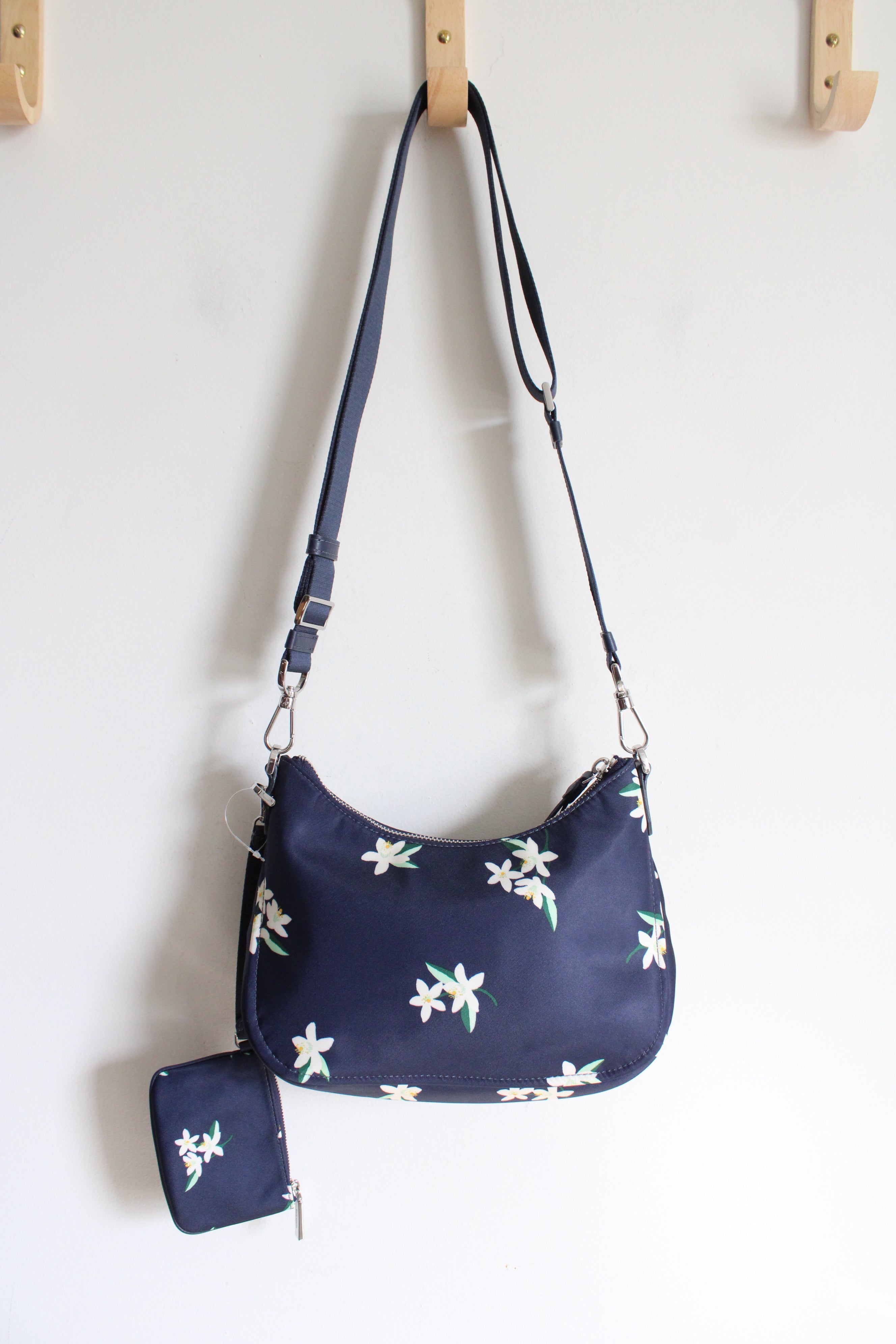 Kate Spade Chelsea Blue Floral Crossbody Purse & Mini Wallet