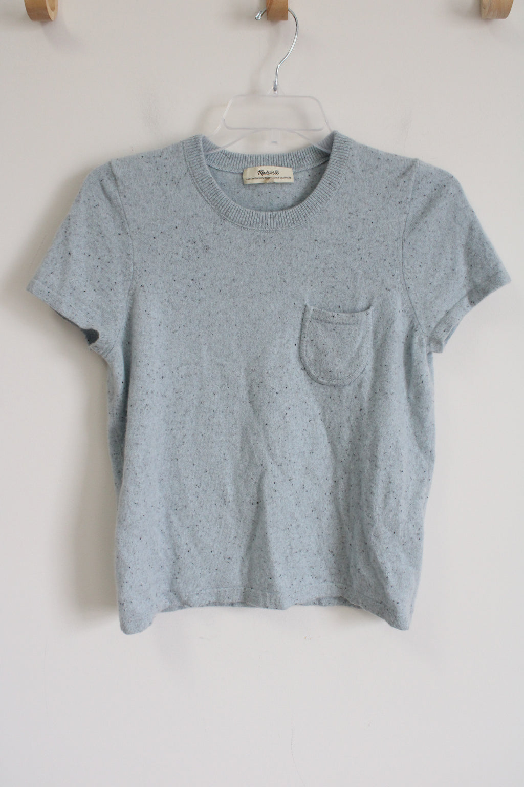 Madewell Cashmere Light Blue Knit Short Sleeved Sweater Top | M