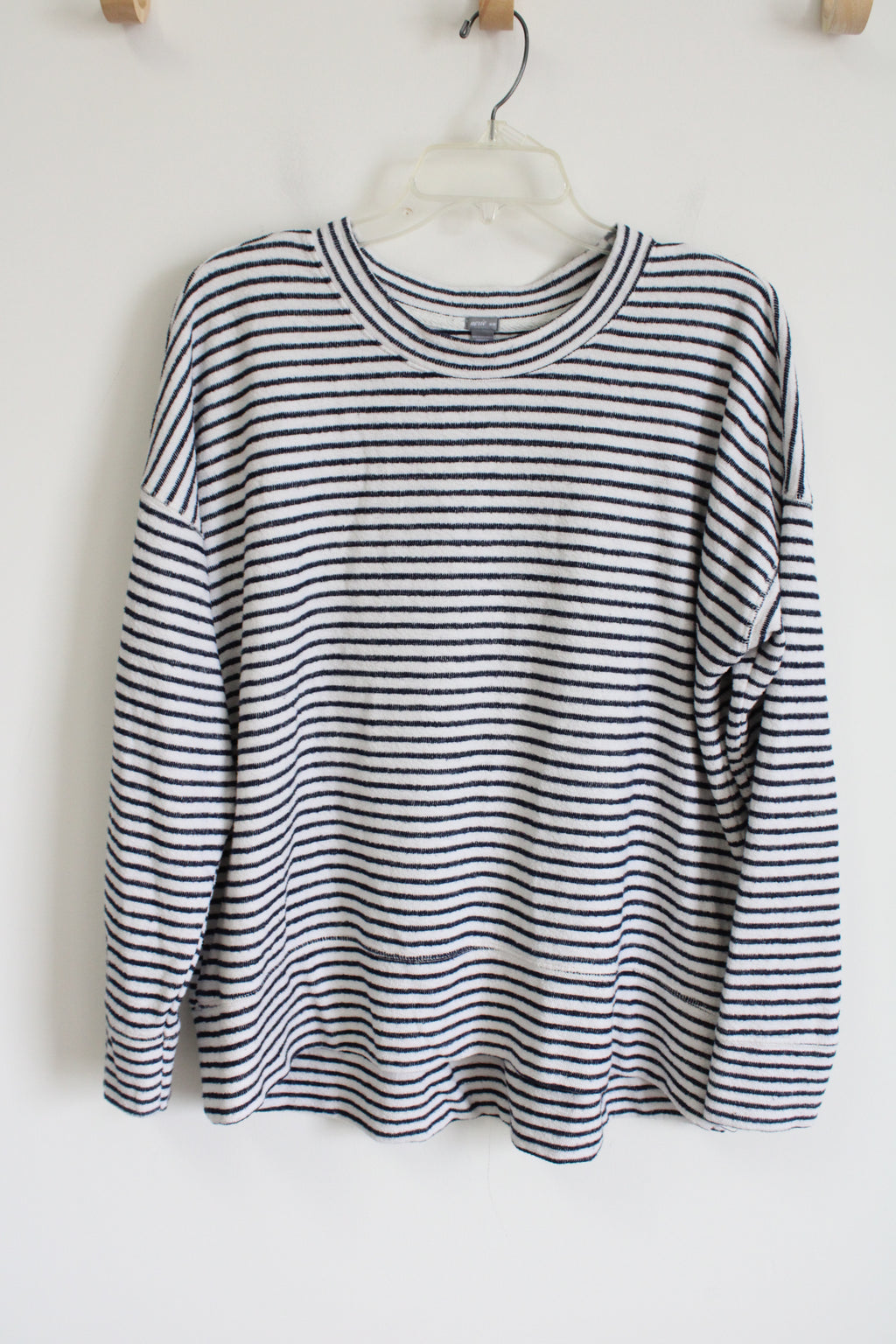 Aerie Navy Blue White Striped Long Sleeved Shirt | M