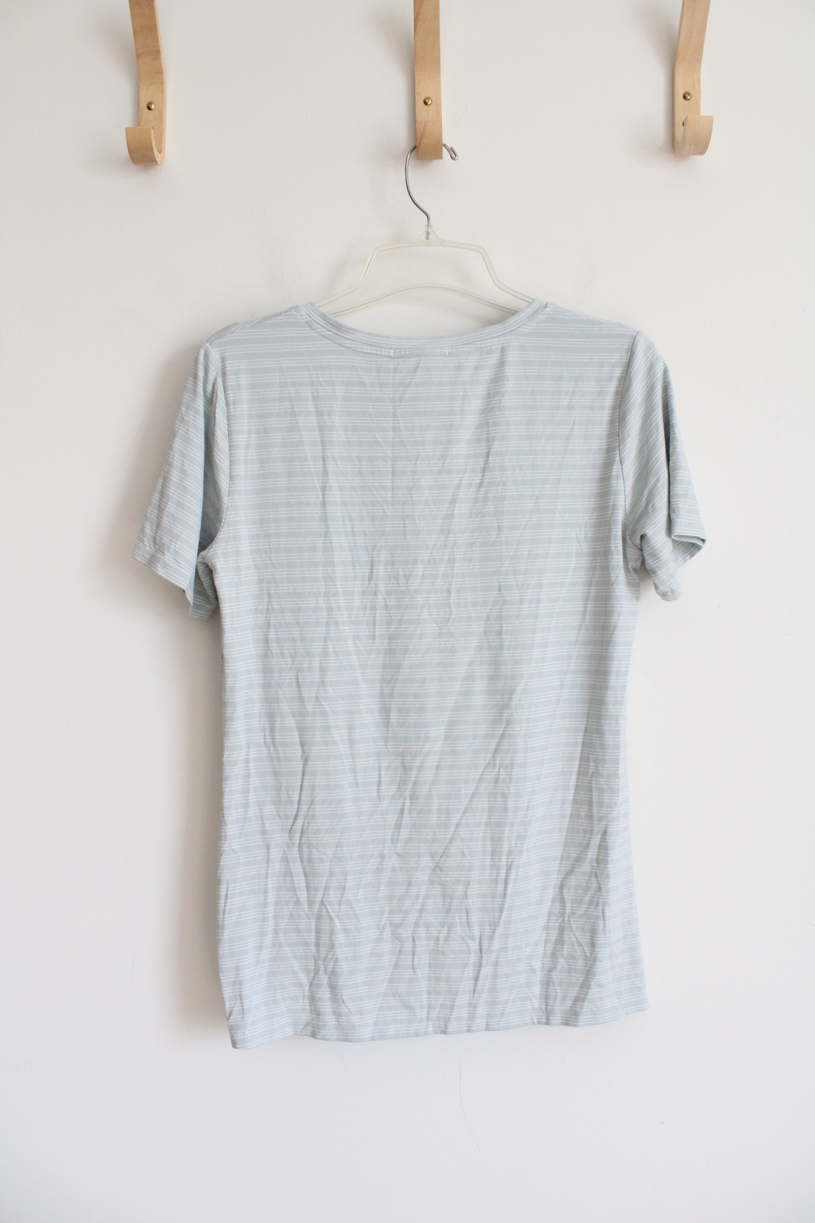 NEW Matty M V-Neck Twist Light Blue & Striped Top | S