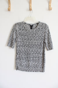 Ann Taylor Black & White Textured Top | XS