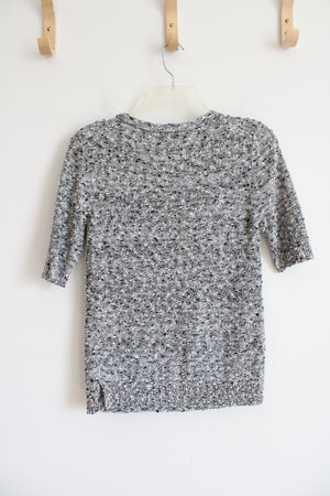 Ann Taylor Black & White Textured Top | XS