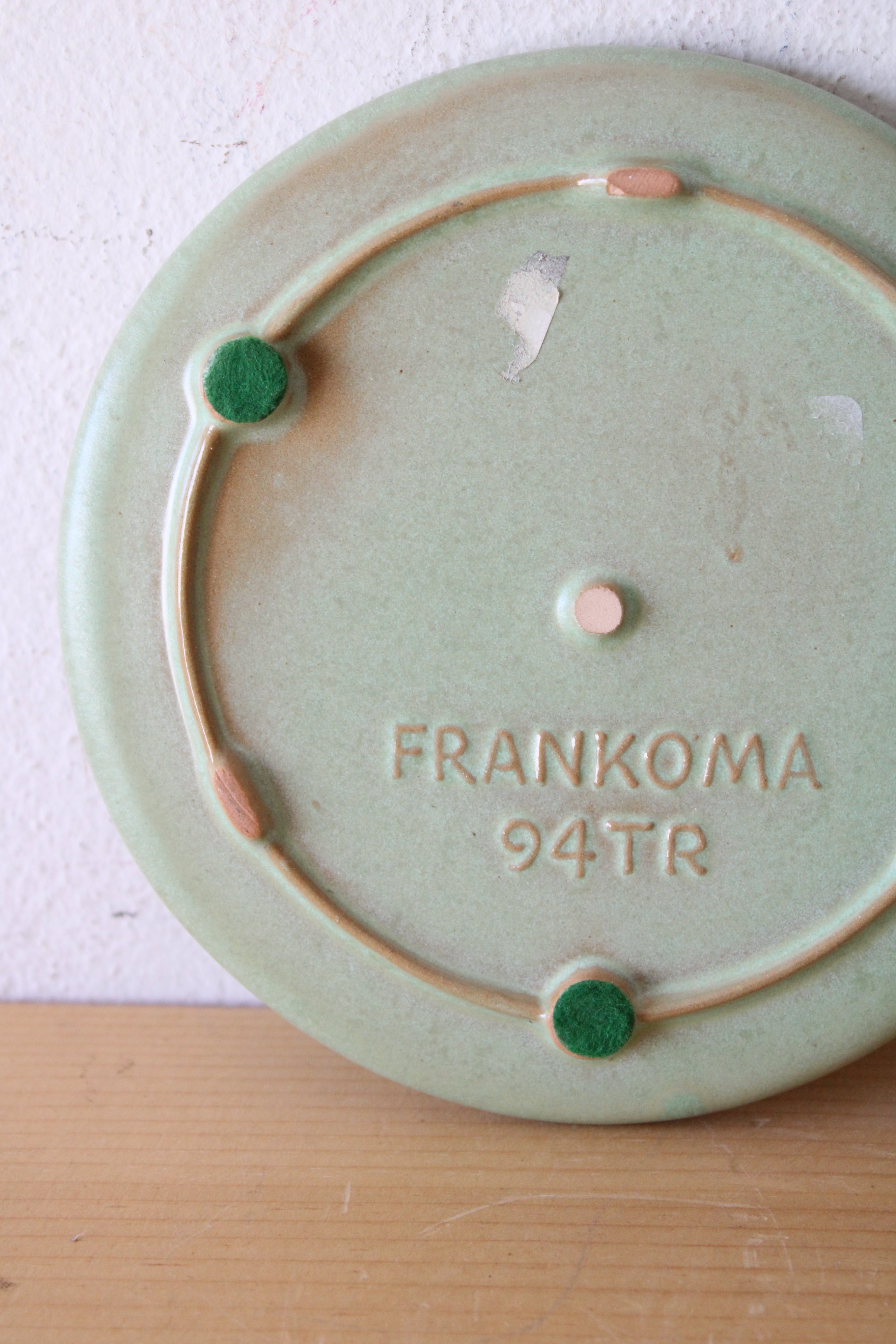 Frankoma 94TR Green Ceramic Trivet | 6.5"