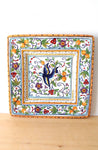 Dario Farrucci Designs Hand Painted Floral Square Platter Dish | 11.5"