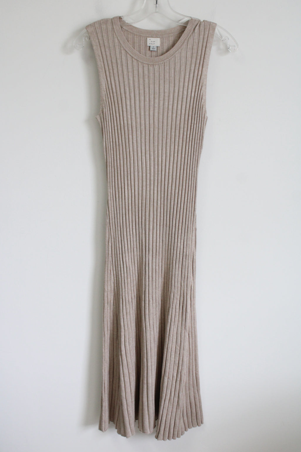 A New Day Tan Ribbed Dress | L