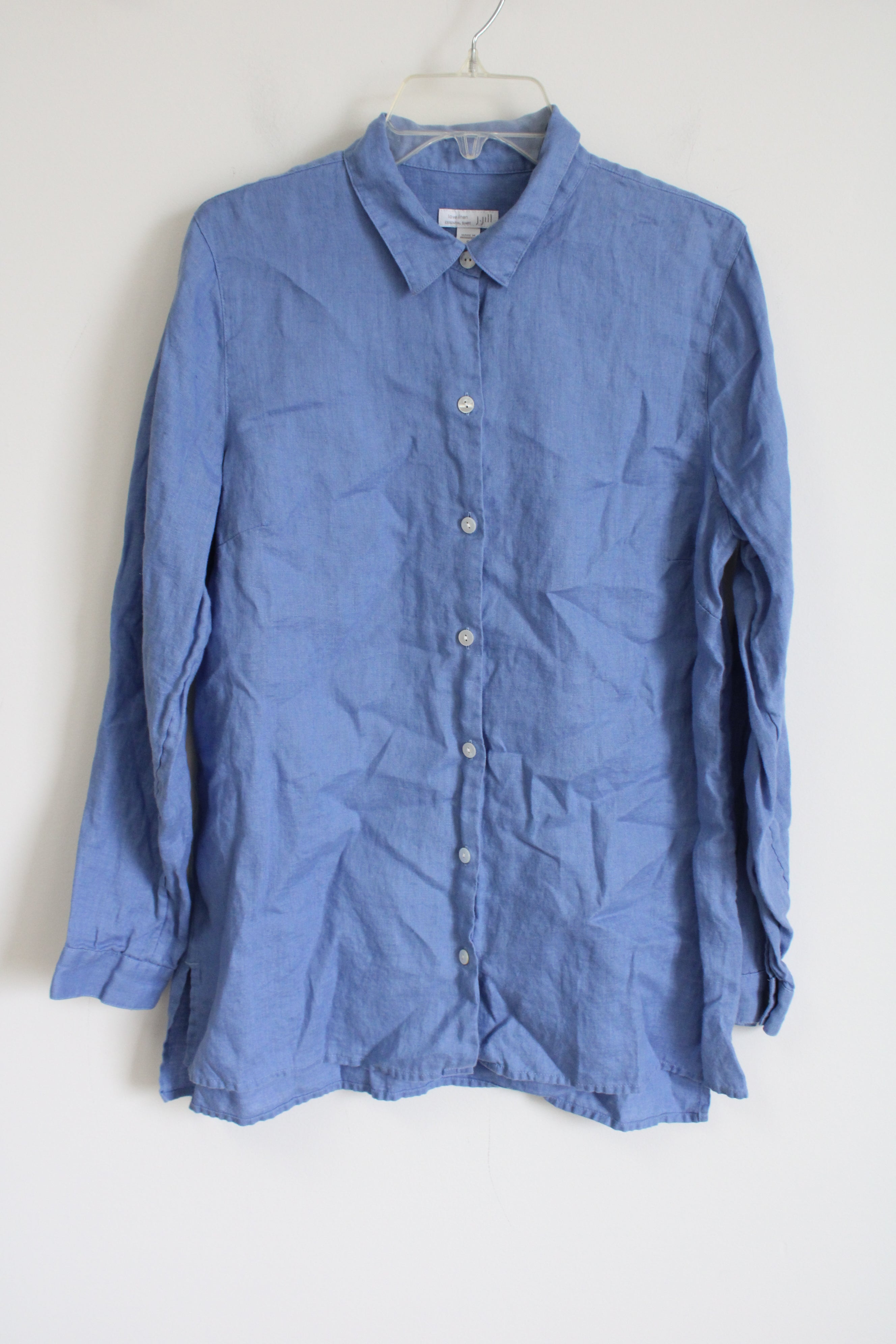 J.Jill Love Linen Essential Shirt Blue Top | S