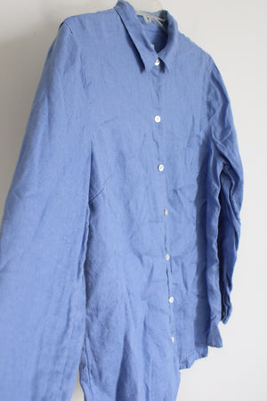 J.Jill Love Linen Essential Shirt Blue Top | S