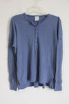 Aerie Offline Dusty Blue Waffle Knit Henley Shirt | XS