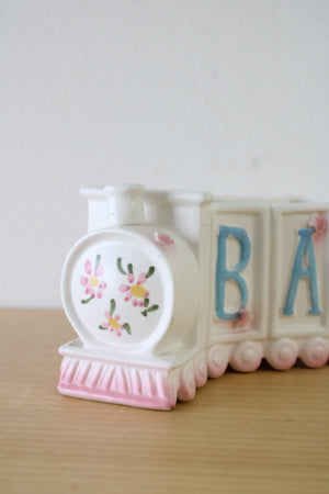 Vintage Hand Painted Baby Locomotive Planter