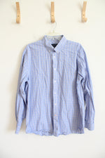 Nautica Regular Fit Blue Plaid Button Down Shirt | XL