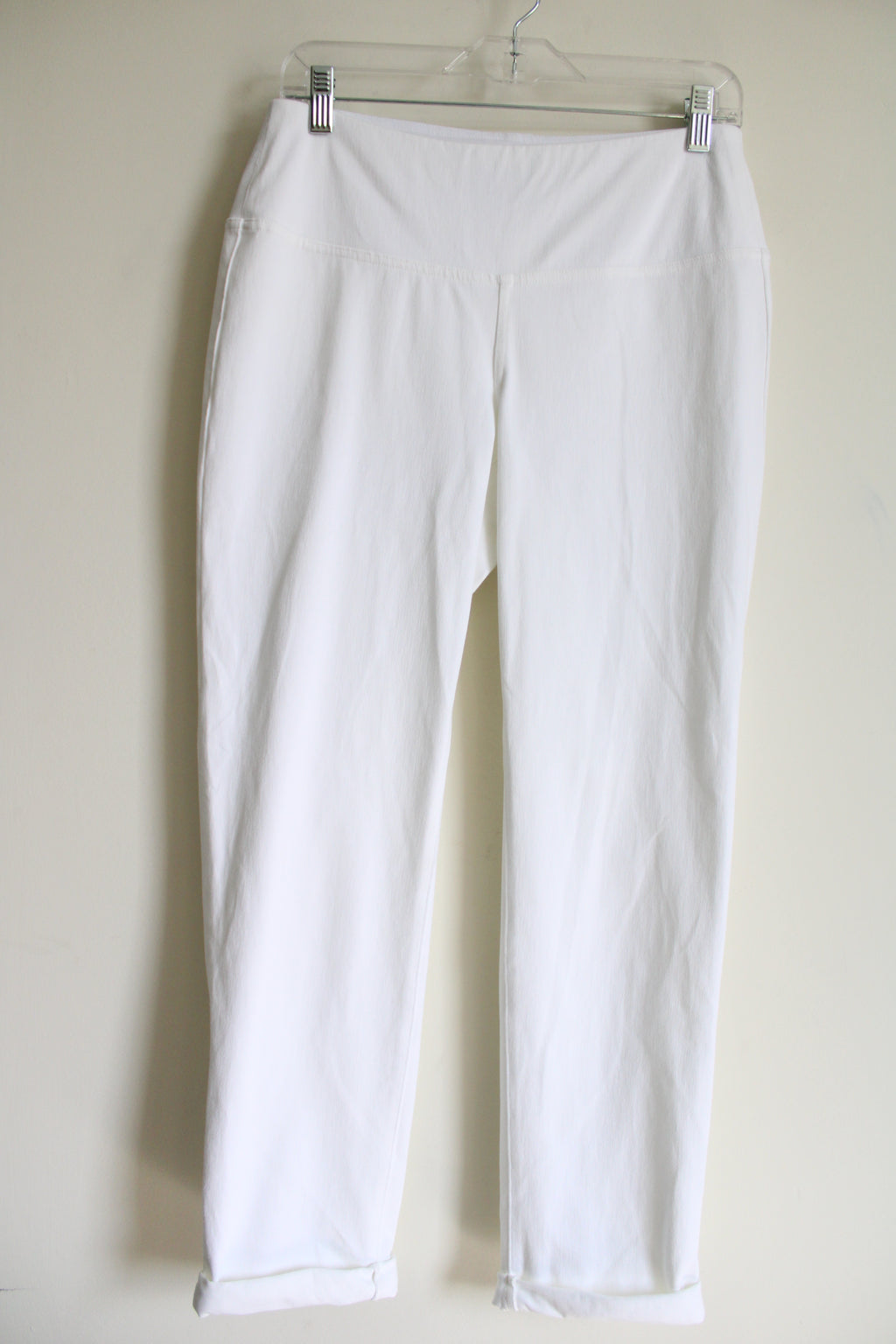 J Jill Wearever Collection Size S Full Leg Cropped Pants Stretch Relaxed  Blue