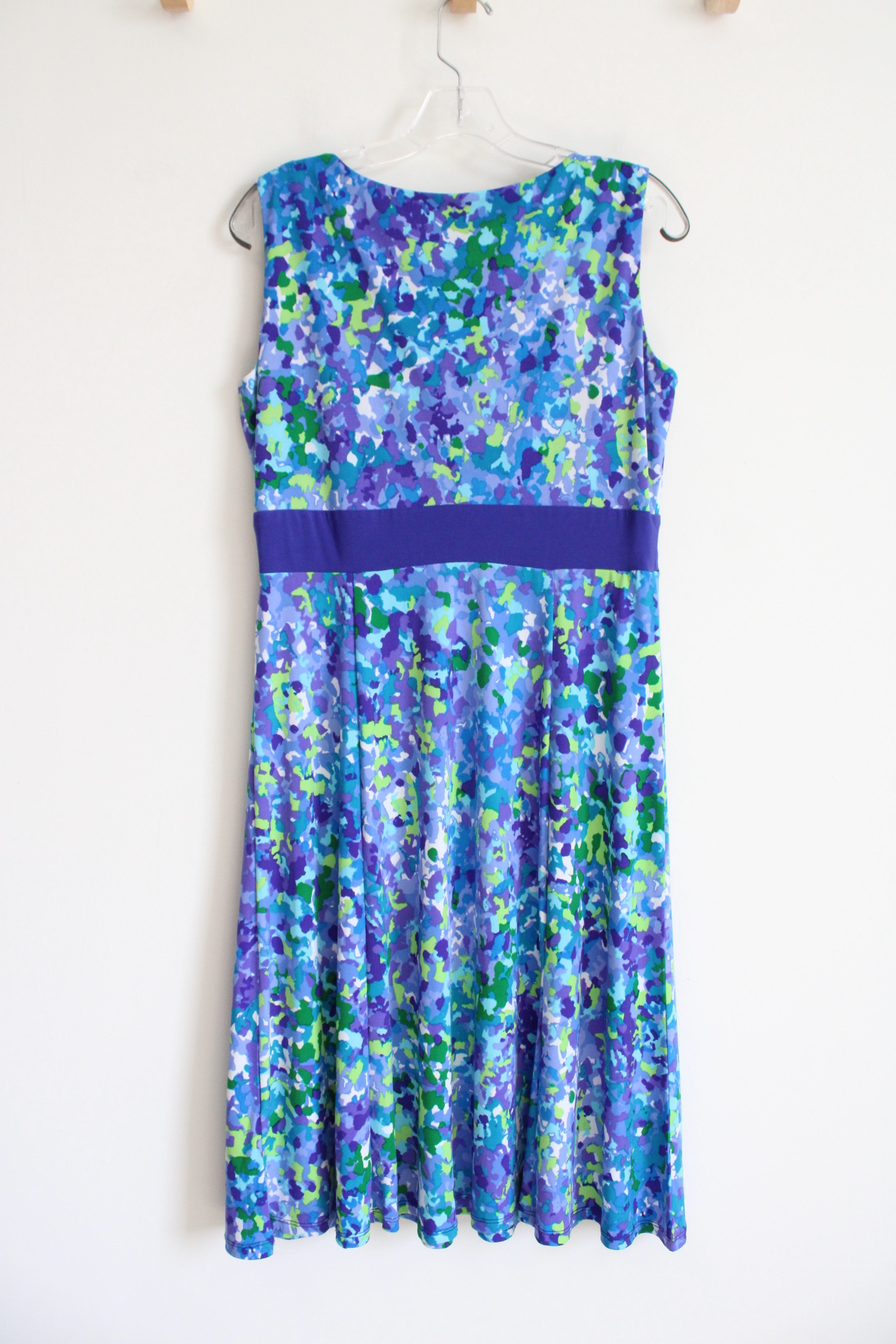 Perceptions Blue Purple & Green Patterned Dress & Shrug Set | 12