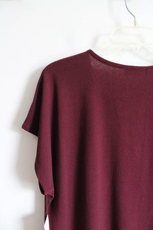 NEW 89th & Madison Maroon Criss Cross Neck Top | XL