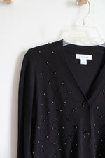 Liz Claiborne Beaded Argyle Patterned Cardigan | M