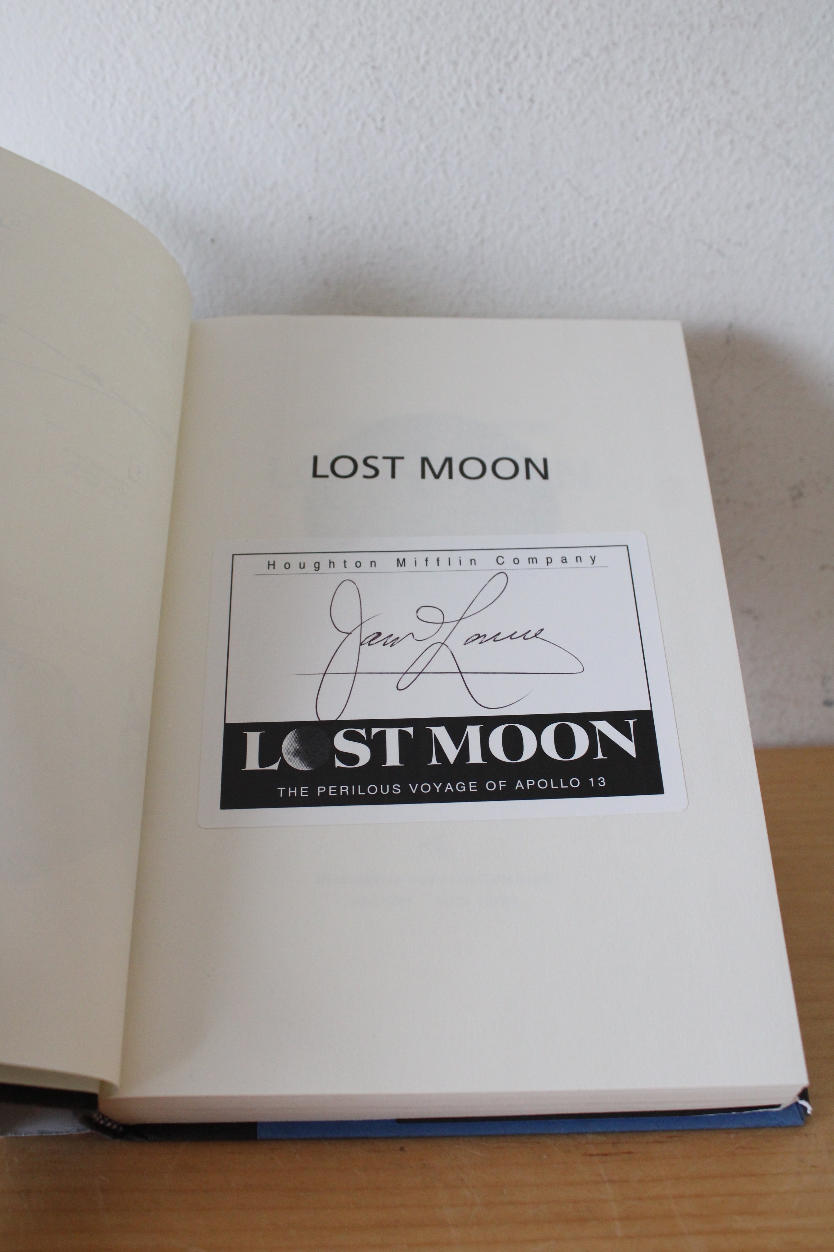 Signed Copy Of Lost Moon: The Perilous Voyage Of Apollo 13 By Jim Lovell & Jeffrey Kluger